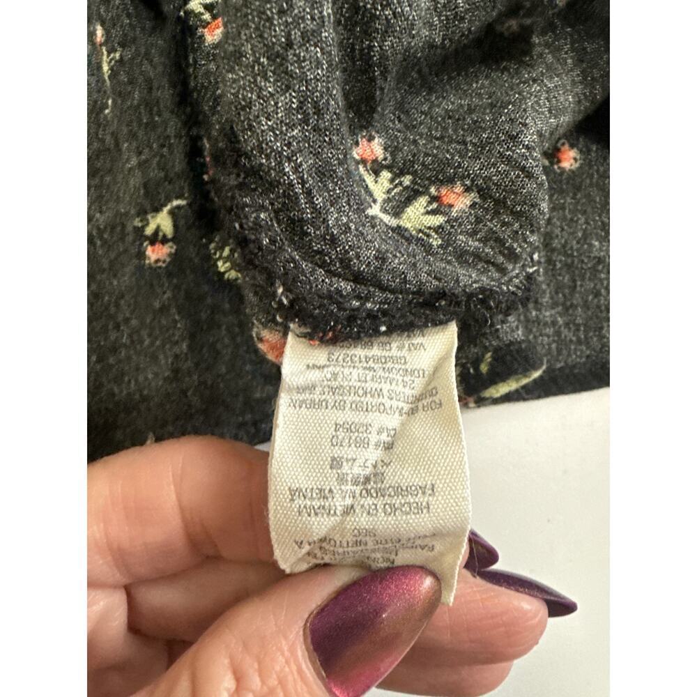 Free People Floral Swing Dress Sleeveless Keyhole Cutout Boho Chic Size Large - Picture 9 of 11